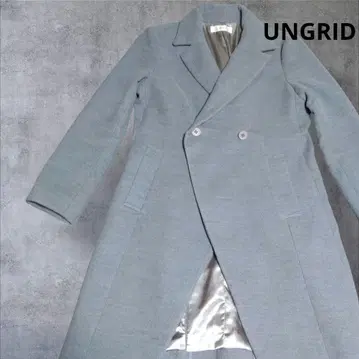 UNGRID 그레이 더블 브레스트 체스터 코트