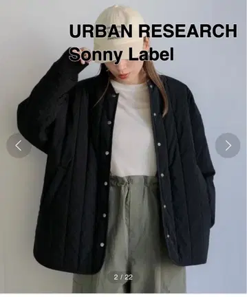 컨디션 최상 어반 리서치 서니 라벨 리버서블 2way 퀼트 블루종 블랙