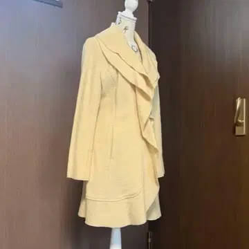 KRYDDERI 울 100% 코트 LL 빅 사이즈 프릴 백 리본