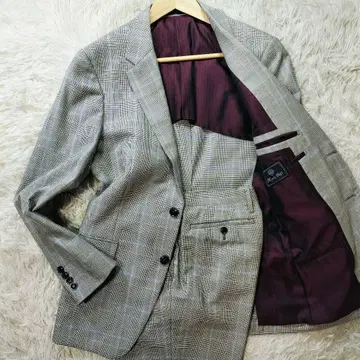 Mens Bigi 글렌체크 울 실크 셋업 03 앤컨