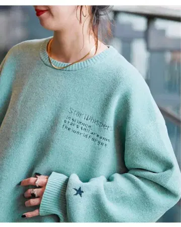 베이세스트 손세탁 가능 / 몰 자카드 로고 니트