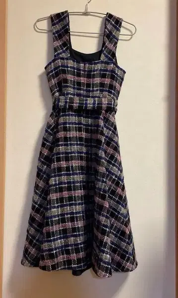 슬리브리스 체크 무늬 원피스 7호