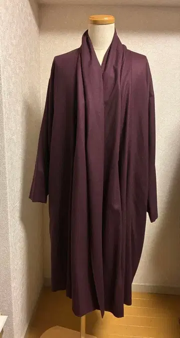 이치모쿠 드레이프 롱 코트 일본 의류 코트 L 사이즈