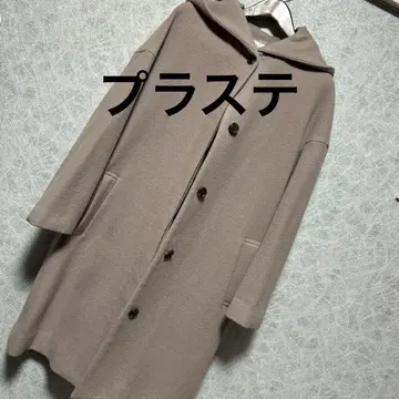 플라스테 후드 부착 그레이지 롱 코트 새상품급