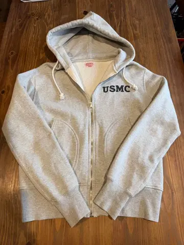 리얼 맥코이 풀 집업 후드 맨투맨 USMC