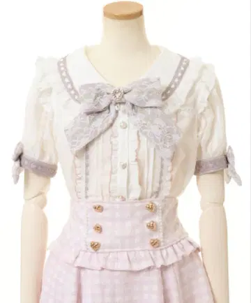 [ LIZLISA ] 하트 레이스 옷깃 블라우스