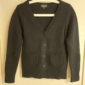 A.P.C. 블랙 V넥 가디건 S