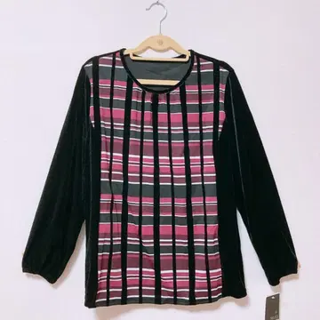 [ 미사용 새상품 ] MISSEL 미제르 튜닉 벨로아 원단 블라우스 LL