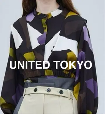 UNITEDTOKYO 브러쉬 마크 프린트 롱 셔츠