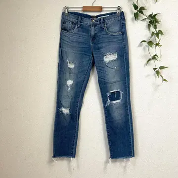 새상품급 백넘버 28 M 데미지 데님 청바지 컷팅 밑단