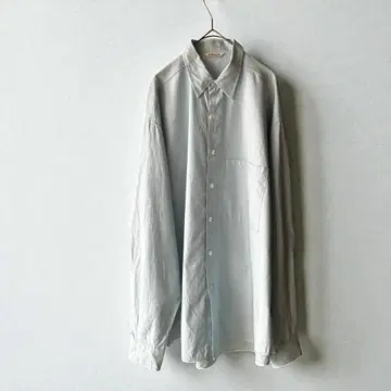 AURALEE 워싱 핀스 트윌 빅 셔츠