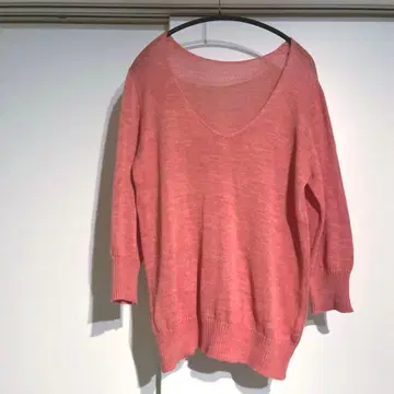 12/25까지 큼직한 써모 핑크 7부 소매 니트