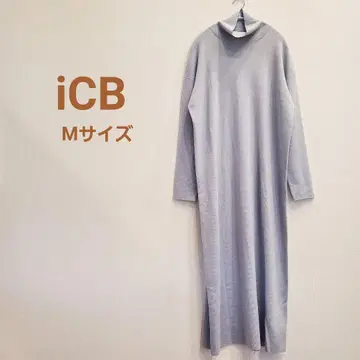 iCB M 사이즈 하이넥 롱 원피스