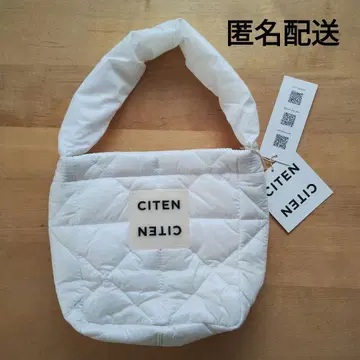 CITEN 패디드 원핸들 토트백 화이트 퀼팅