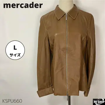 새상품급 mercader 고급 라무 가죽 자켓 집업 L 브라운