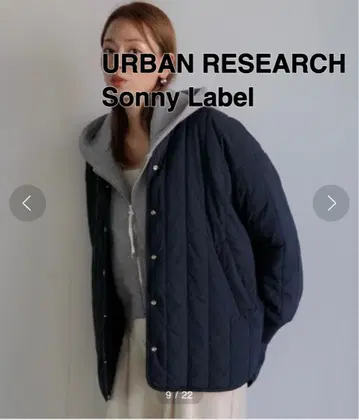 컨디션 최상 어반 리서치 서니 라벨 리버서블 2way 퀼트 블루종