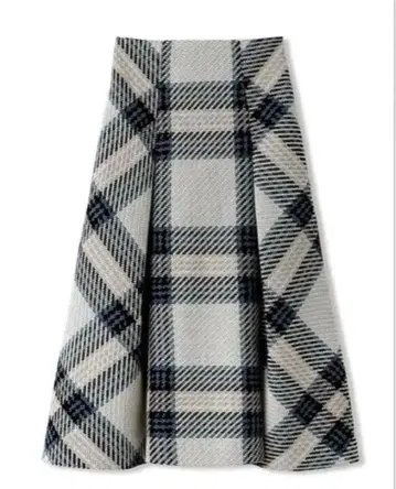 snidel 로빙 체크 미디 스커트 아이보리 0