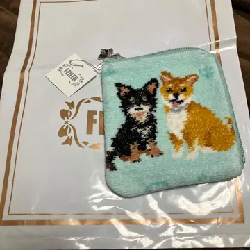 미사용 새상품 FEILER 마이큐트퍼피 파우치 강아지 패턴 강아지 도기