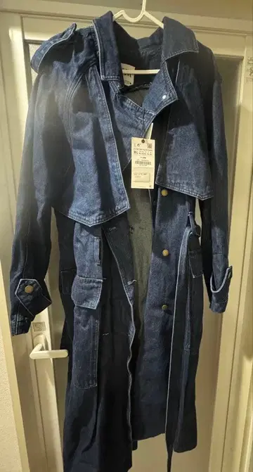 ZARA 새상품 데님 롱 트렌치코트 M-L