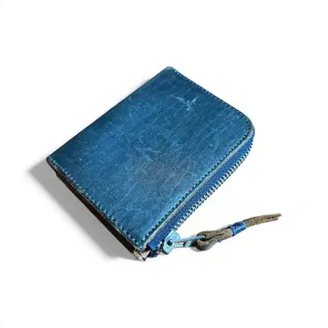 re.act 가죽 동전 지갑 네이비 가죽 코인 케이스 경년 변화 에이징