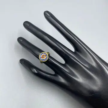 27 빈티지 클래식 에나멜 반지 파랑 사이즈 약 6호