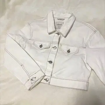 화이트 데님 크롭 자켓