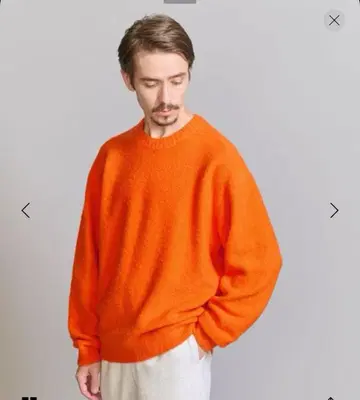 BEAUTY&YOUTH 크림프 코튼 울 믹스 크루넥 니트