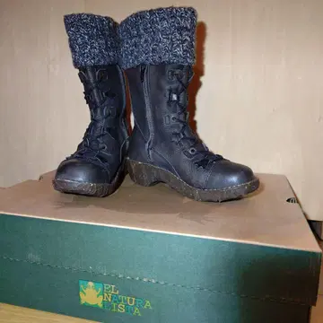 EL NATURALISTA 블랙 니트 부츠 접이식