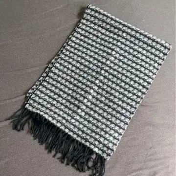 캐시미어 100% 블랙 x 화이트 머플러