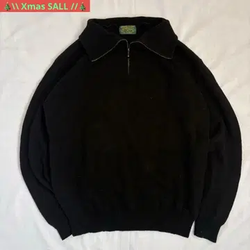 하프 집업 남성용 니트 긴팔 블랙 빈티지 캐주얼 루즈핏