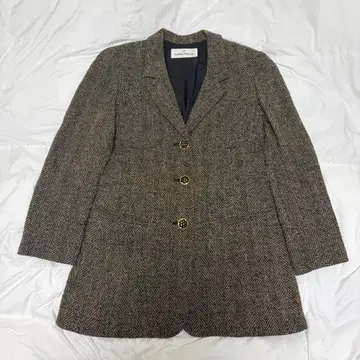 DANAPARIS 헤링본 롱 자켓 브라운 계열 미 실루엣