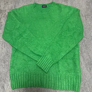 돌모어 크루넥 펠트 가공 니트 46 그린