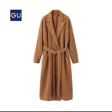 GU 롱 코트 울 혼방