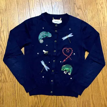 레어 MUVEIL 파충류 곤충 자수 가디건