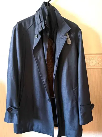 네이비 트렌치코트 허리 벨트 포함