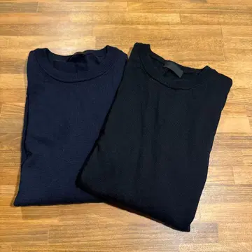 ZOZO 크루넥 스웨터 사이즈 S 네이비/블랙 2장 세트