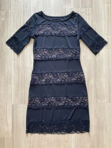 MINDWIND 레이스 원피스, 블랙, 브라운