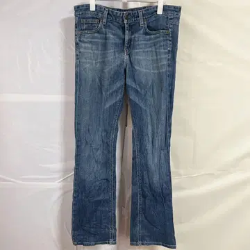 부츠컷 데님 팬츠 [ XL ] 데미지 컷팅 블루