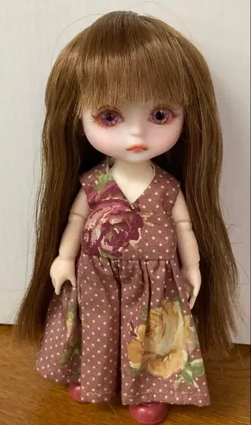 세리아 인형 큐트 대용 가발 캐러멜 브라운 핸드메이드