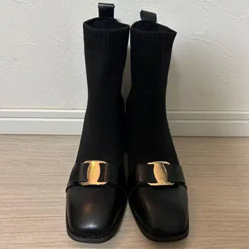 리본 블랙 삭스 부츠 size36