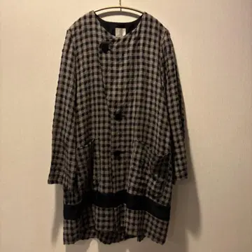 KEI Hayama 노카라 체크 자켓 케이하 HAKKA