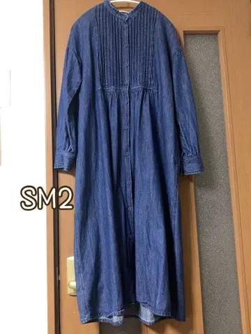 사만사 모스모스 데님 프론트 오픈 원피스