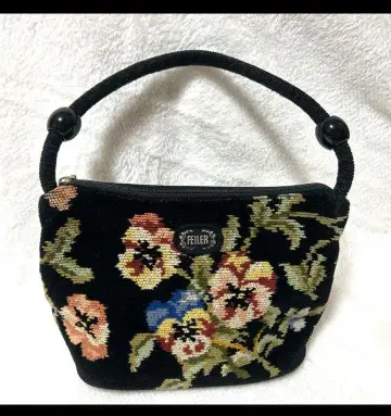 [ 새상품급 ] 페이러 팬지 패턴 원 핸들 슈니르 직조