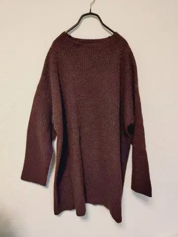 미즈이로 인드 울 100% 리브 니트 오버 사이즈