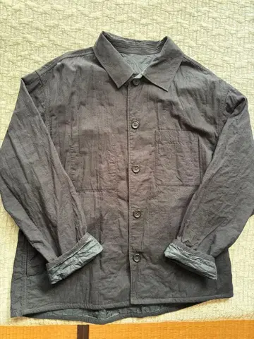 MUJI 블랙 리버서블 퀼트 자켓