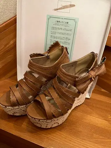 LIZ LISA 웨지 샌들 리본 브라운 M