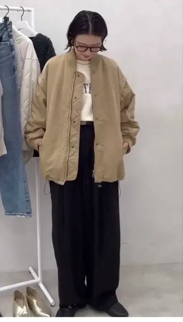 새상품 BCSTOCK 밀리터리 자켓 베이지 2way 블루종