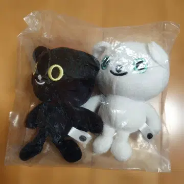 검은 고양이 택배 봉제 인형 세트 (블랙 화이트)