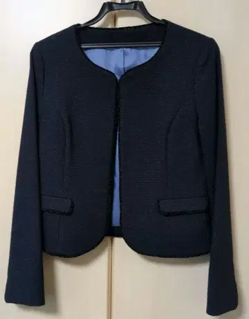 포멀 슈트 네이비 노카라 자켓 & 스커트