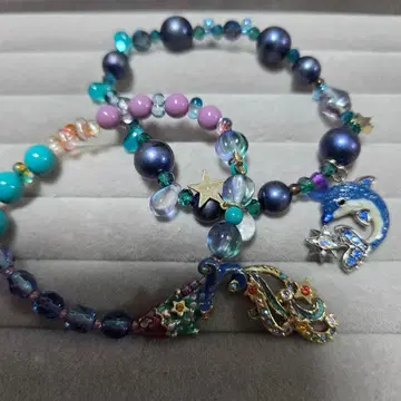 ANNA SUI 비즈 팔찌 돌고래 물고기